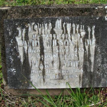 ADIE David Wilson -1935 &amp; Mary -1955