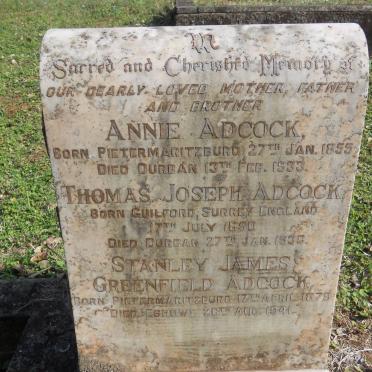 ADCOCK Thomas Joseph 1850-1925 &amp; Annie 1855-1933 :: ADCOCK Stanley James Greenfield 1879-1941