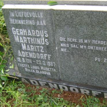 ADENDORFF Gerhardus Marthinus Maritz 1911-1987