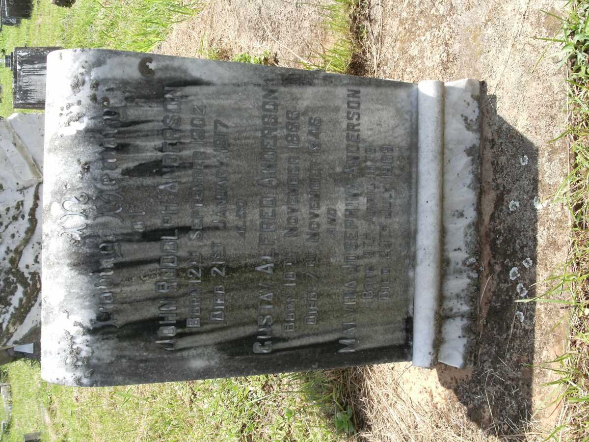 ANDERSON Gustav Alfred 1866-1946 &amp; Malvina Josephina 1873-1969