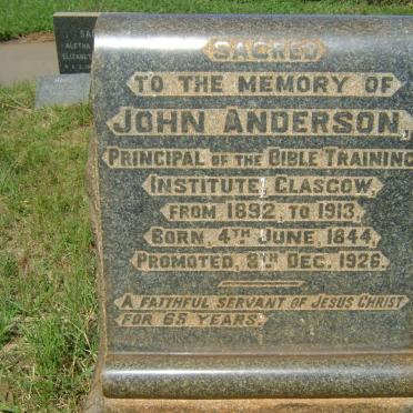 ANDERSON John 1844-1926
