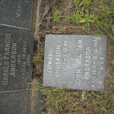ANDERSON Harold Francis 1915-1980 :: ANDERSON Edward 1902-1986 :: ANDERSON John William 1913-1982