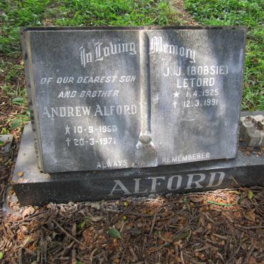 ALFORD Andrew 1950-1971 :: LETORD J.J. 1925-1991