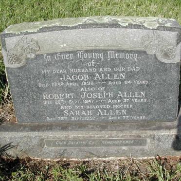 ALLEN Jacob -1938 &amp; Sarah -1952 :: ALLEN Robert Joseph -1947