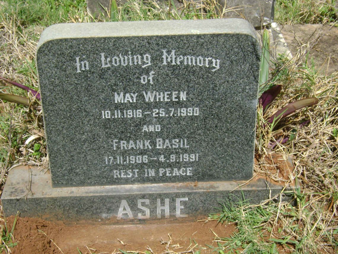 ASHE Frank Basil 1906-1991 &amp; May Wheen 1916-1990