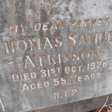 ATKINSON Thomas Samuel -1926