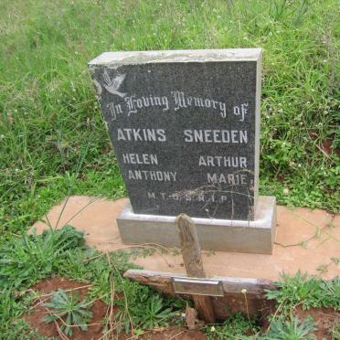 ATKINS Douglas Anthony -1944 :: ATKINS Helen Louise -1975 :: SNEEDEN Arthur Edmund -1935 :: SNEEDEN Helen Louise -1975