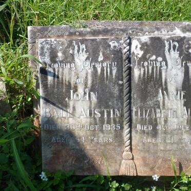 AUSTIN John Ball -1935 &amp; Annie Elizabeth -1957