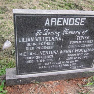 ARENDSE Henry Ventura 1911-1992 :: ARENDSE Lilian Wilhelmina 1912-1991