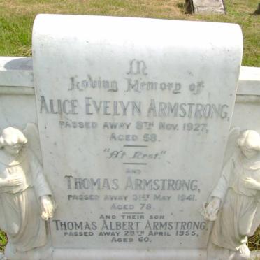 ARMSTRONG Thomas -1941 Alice Evelyn -1927 :: ARMSTRONG Thomas Albert -1955 :: KEMP Lorna Joan Marie nee ARMSTRONG -1966