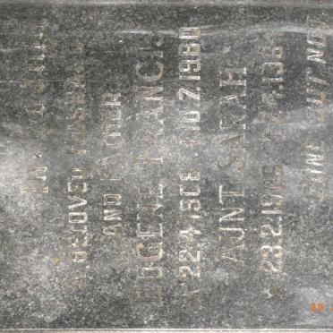 BUCKLEY Eugene Francis 1908-1980 &amp; Sarah 1906-1964