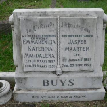 BUYS Jasper Maarten 1887-1953 &amp; Emmarentia Katerina Magdalena 1897-1950