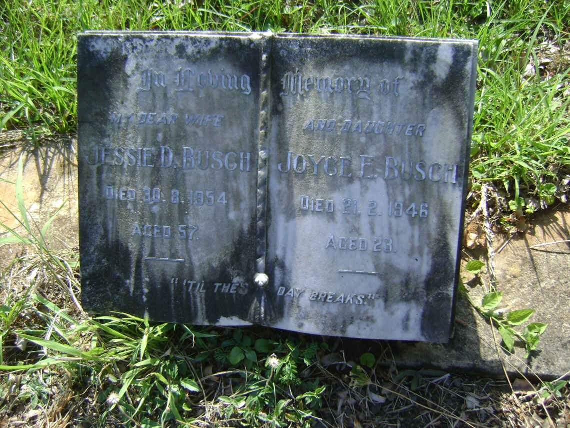 BUSCH Jessie D. -1954 :: BUSCH Joyce E. -1946