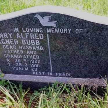 BUBB Henry Alfred Agner 1922-1991