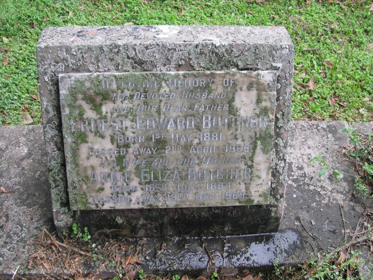 BUTCHER Ernest Edward 1881-1966 &amp; Annie Eliza 1884-1969