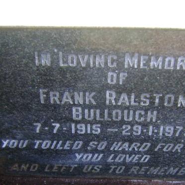 BULLOUGH Frank Ralston 1915-1973
