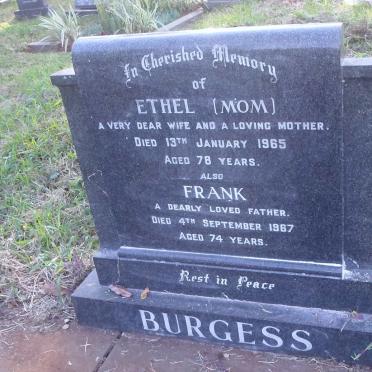 BURGESS Frank -1967 &amp; Ethel -1965