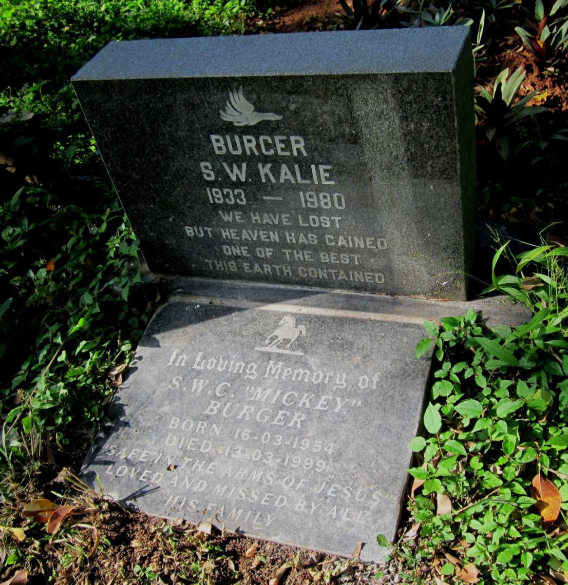BURGER S. W. Kalie 1933-1980 :: BURGER S.W.C. 1954-1999