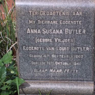 BUTLER Anna Susana nee VILJOEN 1900-1941