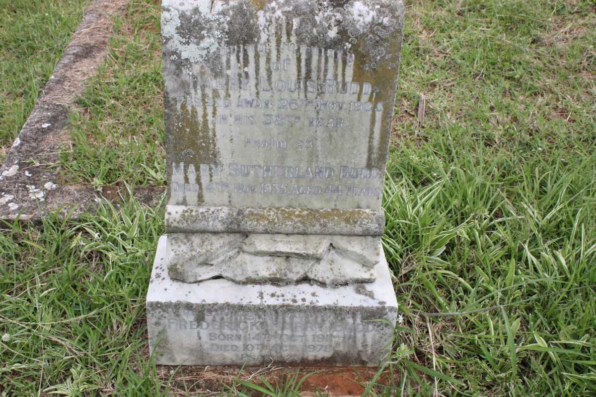 BUDD Harry Louis -1925 &amp; Mary Sutherland -1935