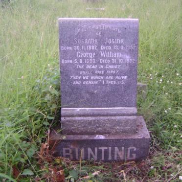 BUNTING George William 1880-1952 &amp; Susanna Josina 1887-1952