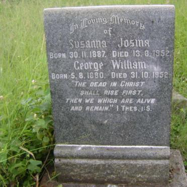 BUNTING George William 1880-1952 &amp; Susanna Josina 1887-1952 