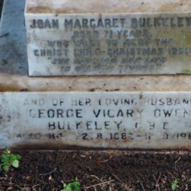 BULKELEY George Vicary Owen 1882-1966 &amp; Joan Margaret -1960