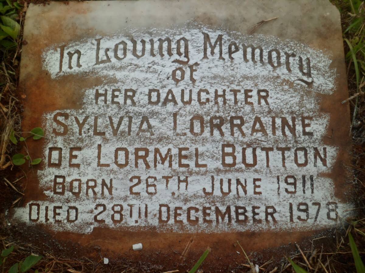 BUTTON Sylvia Lorraine De Lormel 1911-1978