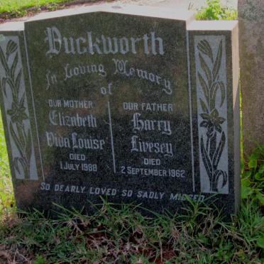 BUCKWORTH Harry Livesey -1962 &amp; Elizabeth Vida Louise -1988