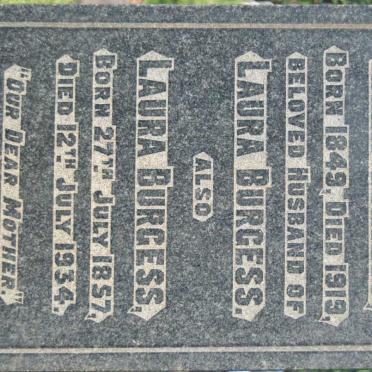 BURGESS Harry 1849-1919 &amp; Laura 1857-1934