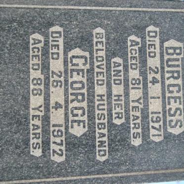 BURGESS George -1972 &amp; Elizabeth Gilmour -1971