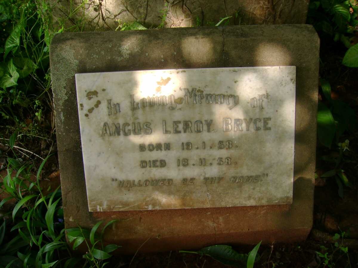 BRYCE Angus Leroy 1958-1958