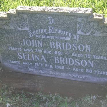 BRIDSON John -1950 &amp; Selina -1965
