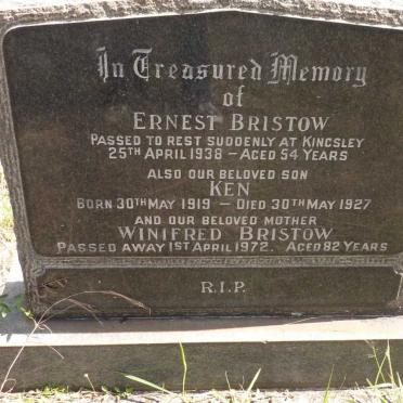 BRISTOW Ernest -1938 &amp; Winifred -1972 :: BRISTOW Ken 1919-1927