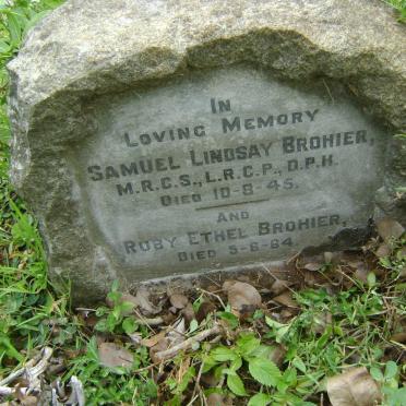 BROHIER Samuel Lindsay -1945 &amp; Ruby Ethel -1964