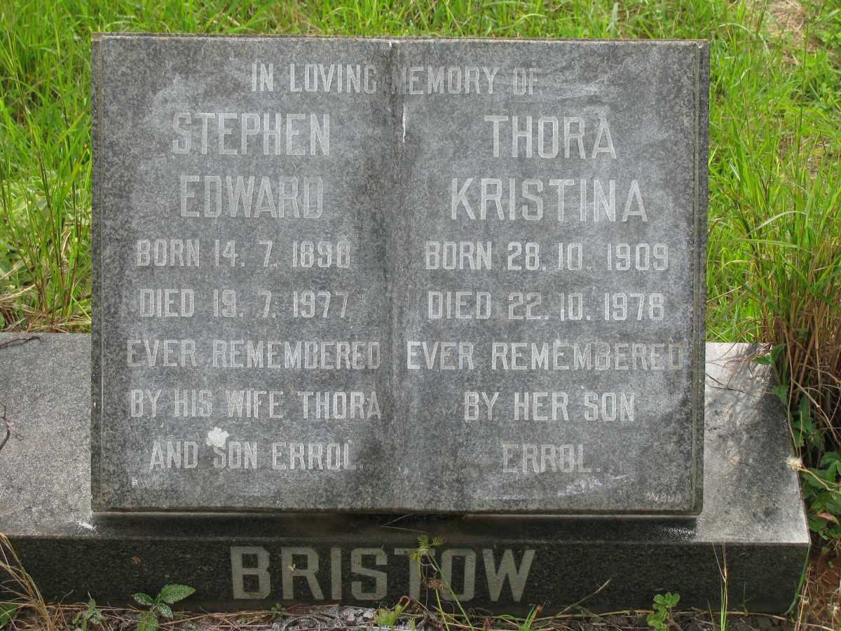 BRISTOW Stephen Edward 1898-1977 &amp; Thora Kristina 1909-1978