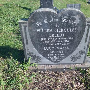 BREEDT Willem Hercules 1920-1974 &amp; Lucy Mabel 1925-1995