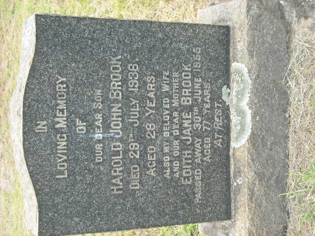 BROOK Harold John -1936 :: BROOK Edith Jane -1955