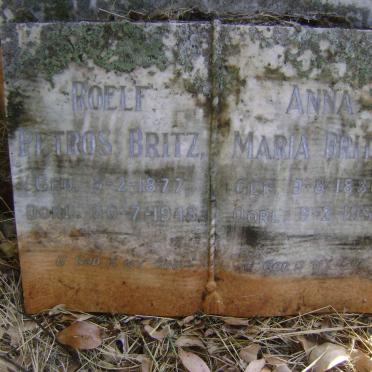 BRITZ Roelf Petros 1877-1948 &amp; Anna Maria 1886-1959
