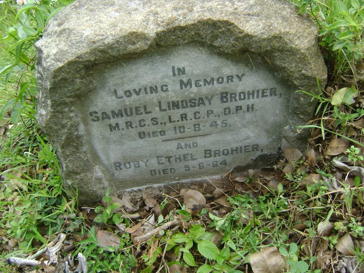 BROHIER Samuel Lindsay -1945 &amp; Ruby Ethel -1964