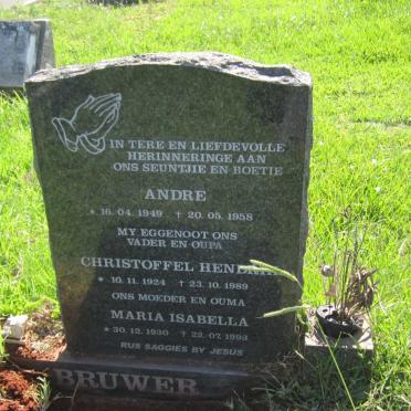 BRUWER Christoffel Hendrik 1924-1989 &amp; Maria Isabella 1930-1993 :: BRUWER Andre 1949-1958