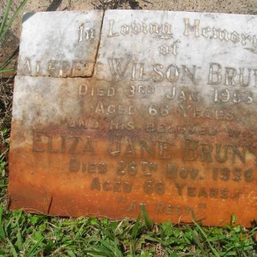 BRUNYE Alfred Wilson -1953 &amp; Eliza Jane -1956