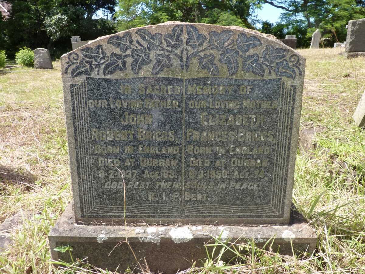 BRIGGS John Robert -1937 &amp; Elizabeth Frances -1950