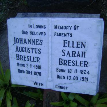 BRESLER Johannes Augustus 1918-1970 &amp; Ellen Sarah 1924-1991