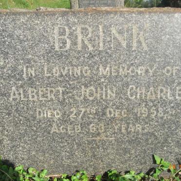 BRINK Albert John Charles -1958