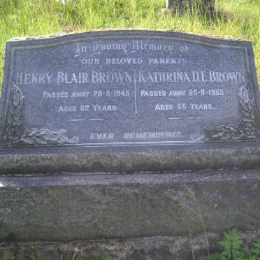 BROWN Henry Blair -1945 &amp; Kathrina D.E. -1953