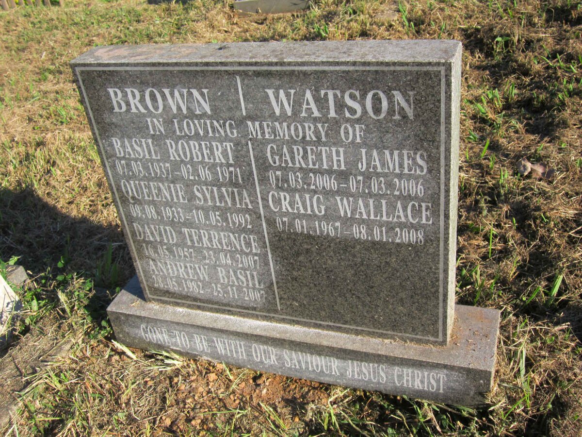 BROWN Queenie Sylvia 1933-1992 :: BROWN Basil Robert 1937-1971 :: BROWN David Terrence 1957-2007 :: BROWN Andrew Basil 1982-2007
