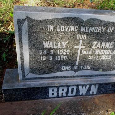 BROWN Wally 1929-1990 &amp; Zanne NICHOLAS 1929-