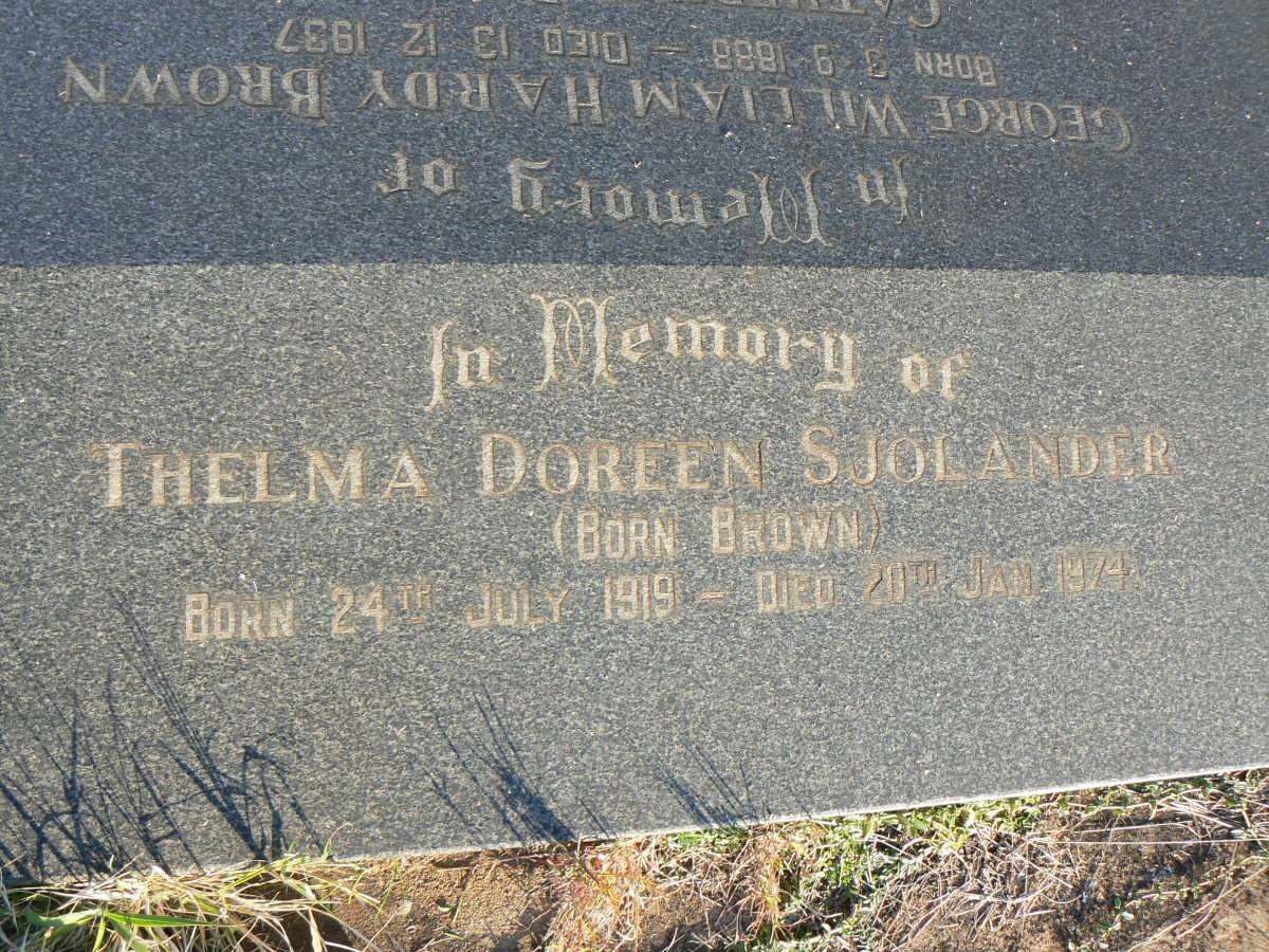 SJOLANDER Thelma Doreen nee BROWN 1919-1974