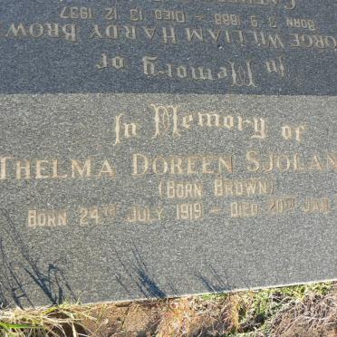 SJOLANDER Thelma Doreen nee BROWN 1919-1974
